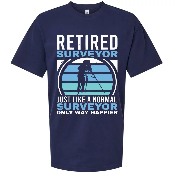 Retired Surveyor Surveying Grandpa Tripod Land Surveyor Sueded Cloud Jersey T-Shirt