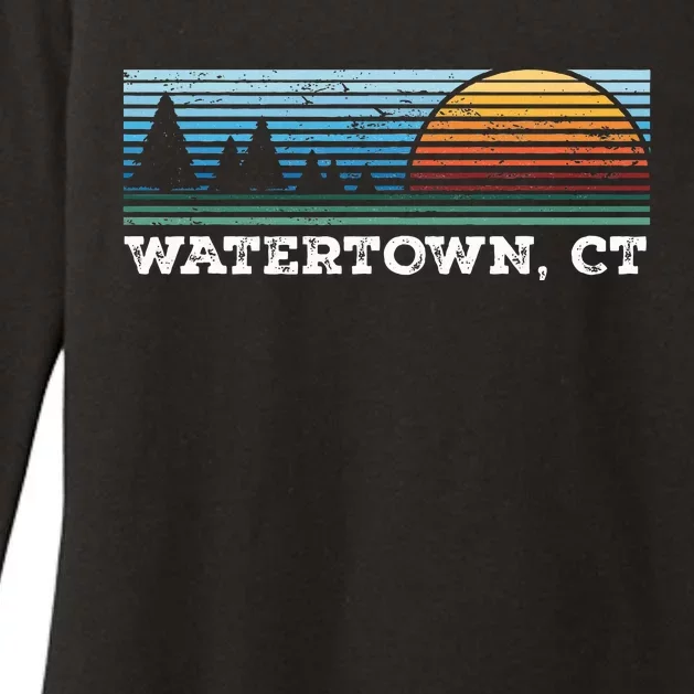 Retro Sunset Stripes Watertown Connecticut Womens CVC Long Sleeve Shirt