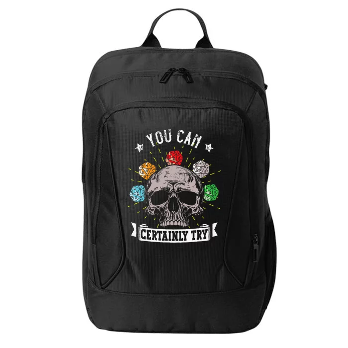 Rpg Skeleton Skull You Can Certainly Try Dice Board Gamer City Backpack