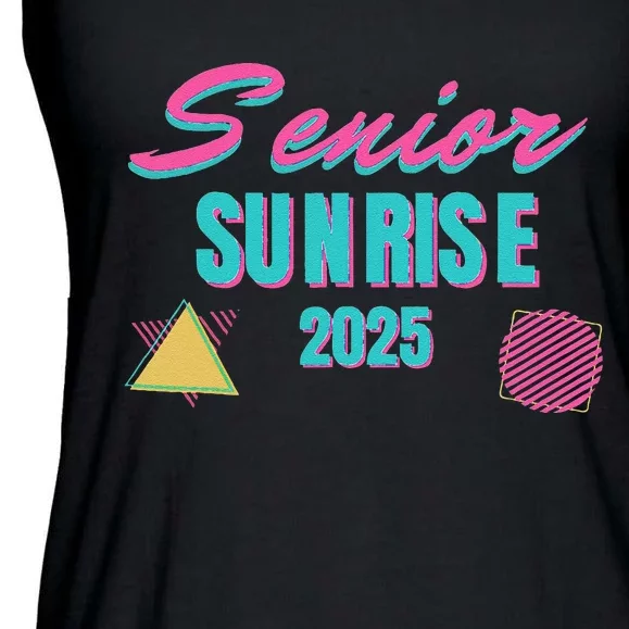 Retro Senior Sunrise 2025 High School 12th Twelfth Grade Ladies Essential Flowy Tank