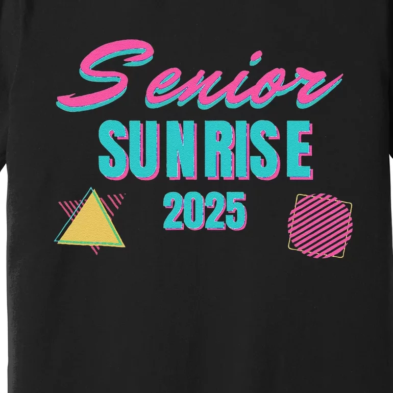 Retro Senior Sunrise 2025 High School 12th Twelfth Grade Premium T-Shirt