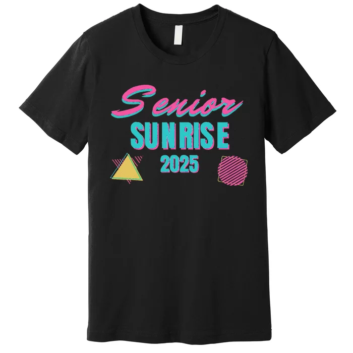 Retro Senior Sunrise 2025 High School 12th Twelfth Grade Premium T-Shirt