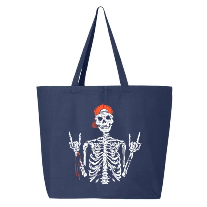 Rocker Skater Skeleton Cap Bandana Coolest Halloween Punk Gift 25L Jumbo Tote