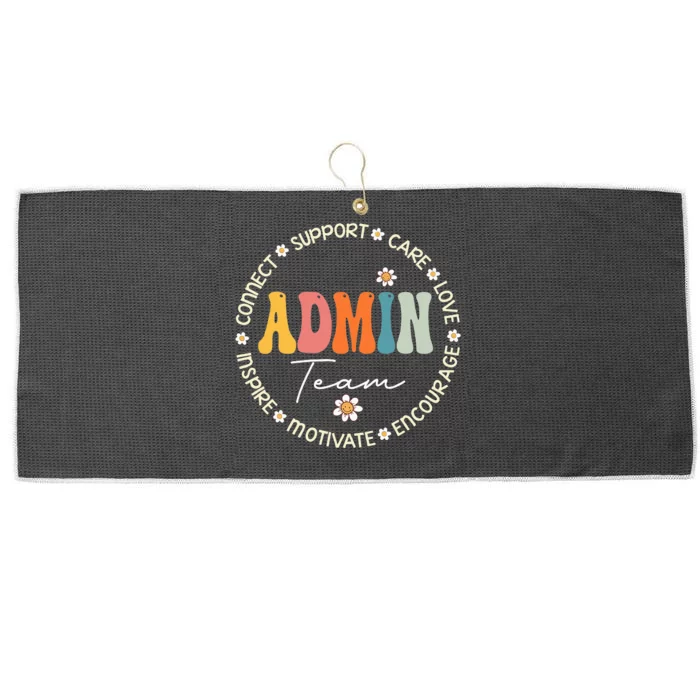 Retro School Secretary Admin Appreciation Week Admin Team Large Microfiber Waffle Golf Towel