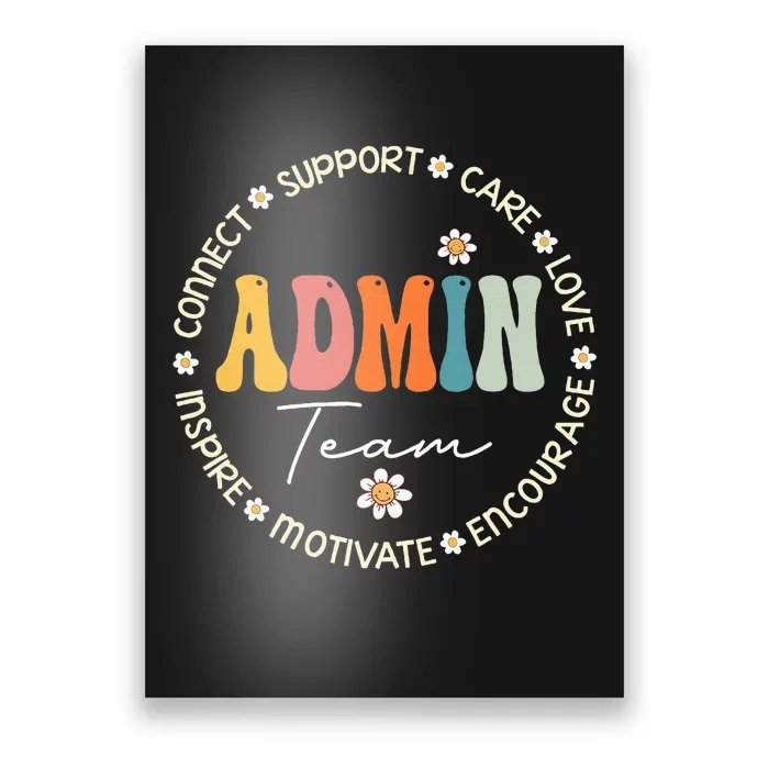 Retro School Secretary Admin Appreciation Week Admin Team Poster