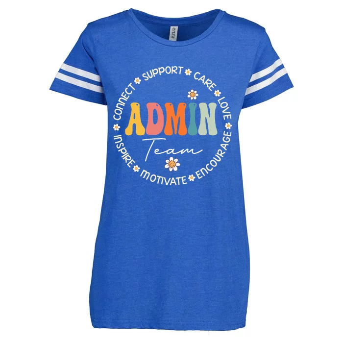 Retro School Secretary Admin Appreciation Week Admin Team Enza Ladies Jersey Football T-Shirt