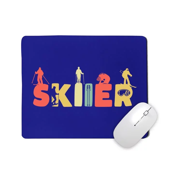 Retro Snow Skiing Ski Sports Great Gift Vintage Skiier Snow Skiing Gift Mousepad