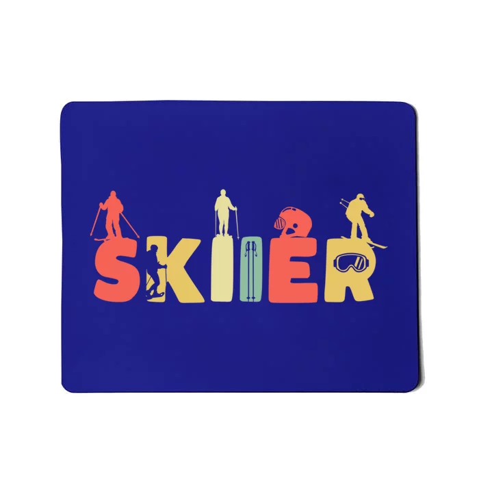 Retro Snow Skiing Ski Sports Great Gift Vintage Skiier Snow Skiing Gift Mousepad