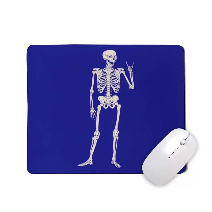 Rocker Skull Skeleton Hand Rock On Costume Funny Halloween Great Gift Mousepad