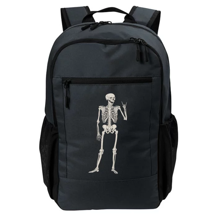 Rocker Skull Skeleton Hand Rock On Costume Funny Halloween Great Gift Daily Commute Backpack