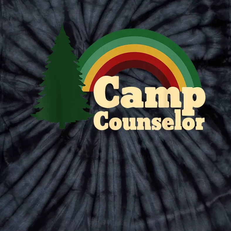 Retro Summer Staff Rainbow Camp Counselor Pine Tree Gift Tie-Dye T-Shirt