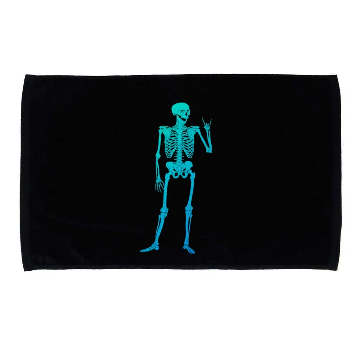 Rocker Skull Skeleton Hand Rock On Costume Funny Halloween Great Gift Microfiber Hand Towel