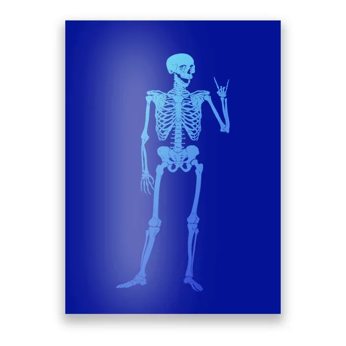 Rocker Skull Skeleton Hand Rock On Costume Funny Halloween Great Gift Poster