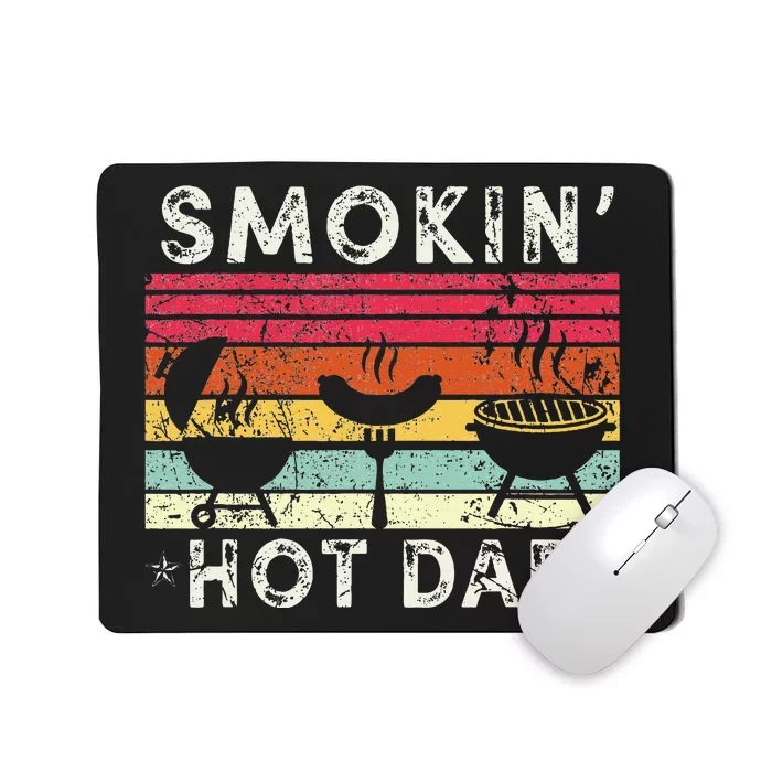 Retro Style Smokin' Hot Dad Funny BBQ Father's Day Mousepad