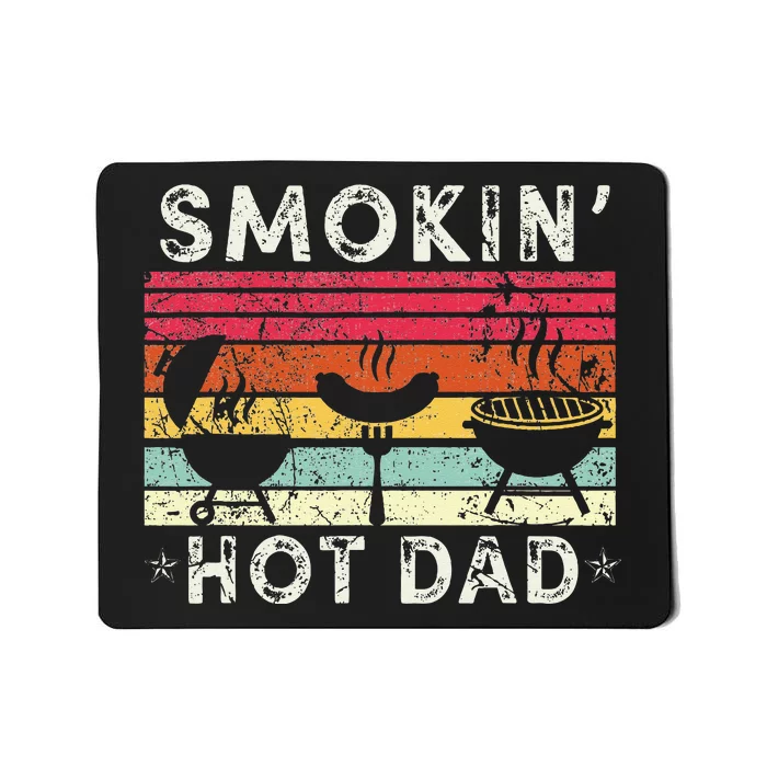 Retro Style Smokin' Hot Dad Funny BBQ Father's Day Mousepad