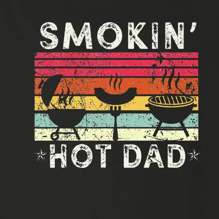 Retro Style Smokin' Hot Dad Funny BBQ Father's Day Toddler Long Sleeve Shirt