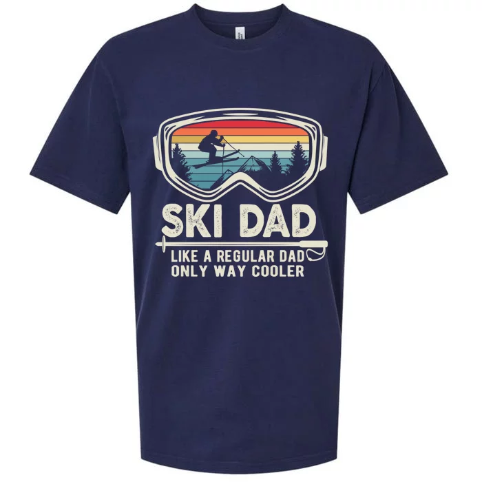 Retro Sunset Ski Mom Winter Skiing Skier Father Vintage Ski Gift Sueded Cloud Jersey T-Shirt