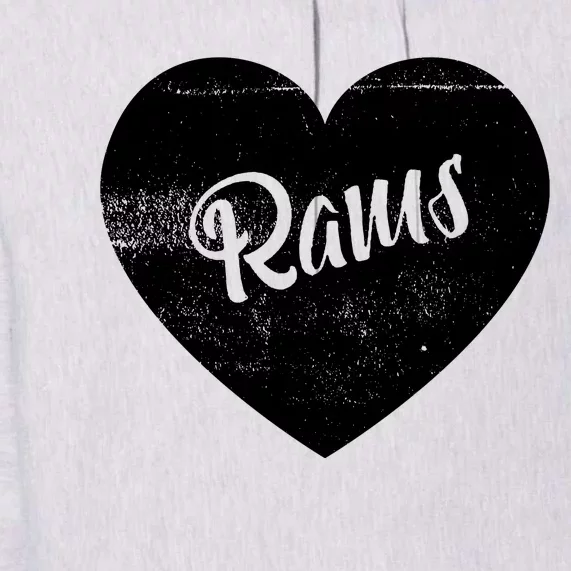 Rams School Sports Fan Team Spirit Cute Heart Premium Hoodie