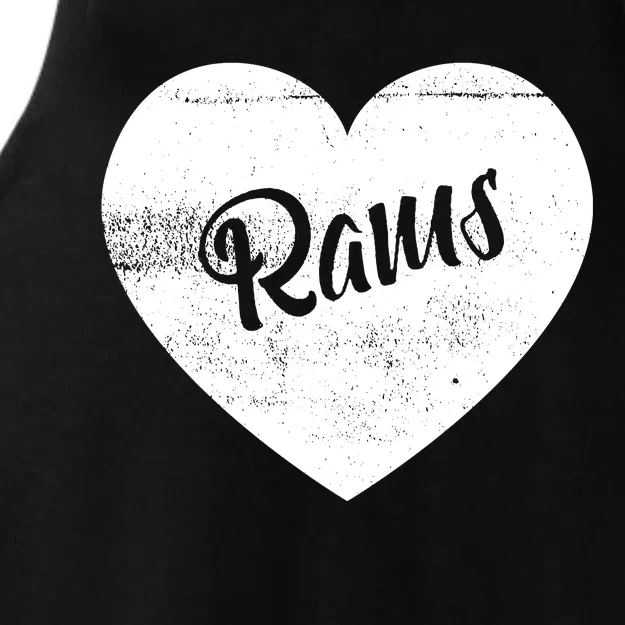 Rams School Sports Fan Team Spirit Cute Heart Ladies Tri-Blend Wicking Tank