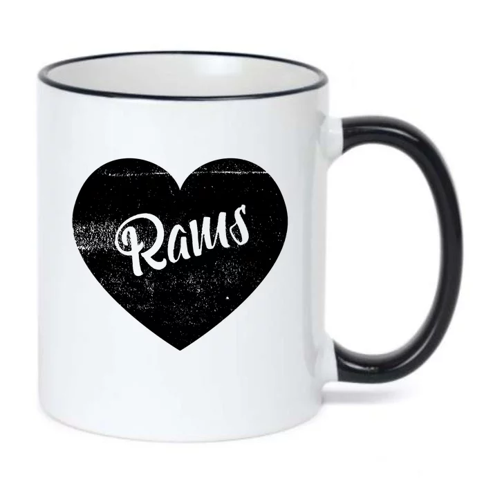 Rams School Sports Fan Team Spirit Cute Heart Black Color Changing Mug