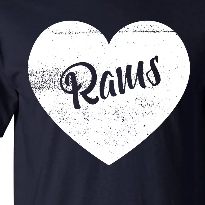 Rams School Sports Fan Team Spirit Cute Heart Tall T-Shirt