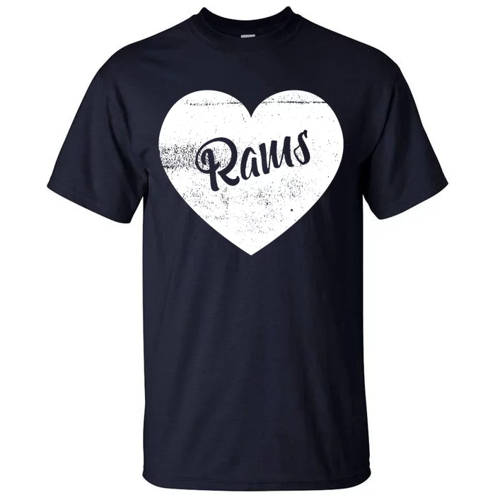 Rams School Sports Fan Team Spirit Cute Heart Tall T-Shirt