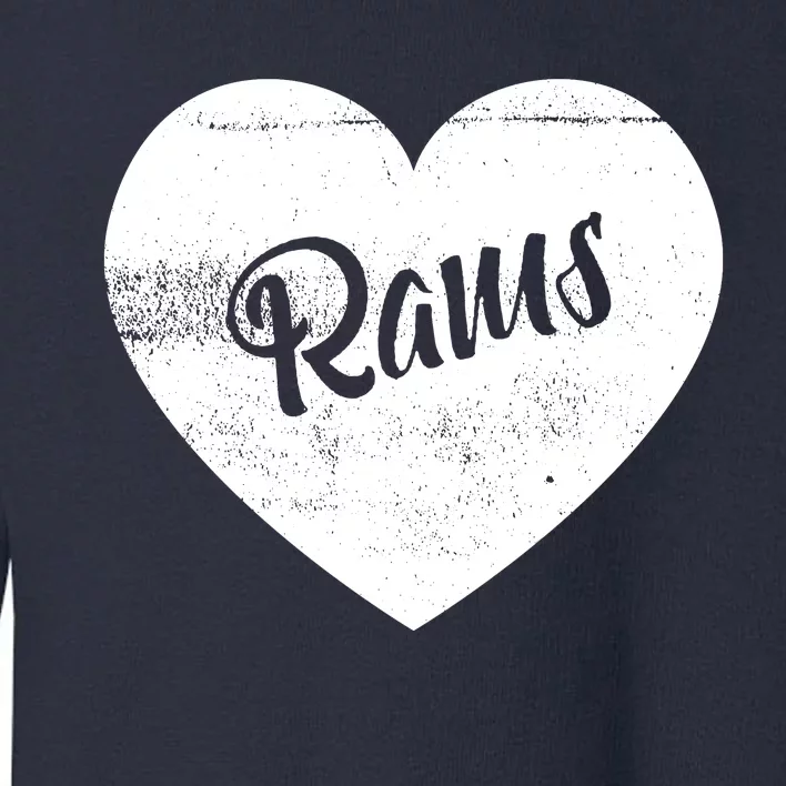 Rams School Sports Fan Team Spirit Cute Heart Toddler Sweatshirt