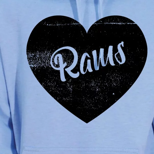 Rams School Sports Fan Team Spirit Cute Heart Unisex Surf Hoodie