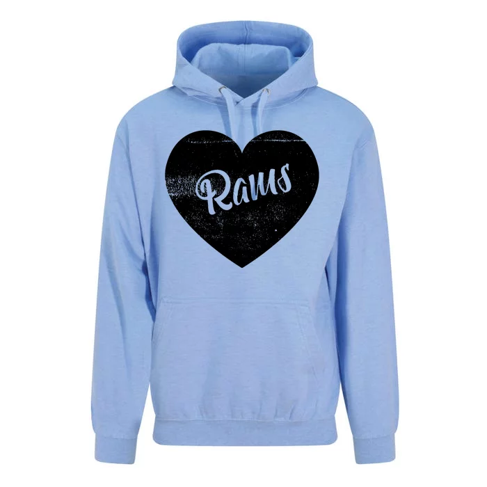 Rams School Sports Fan Team Spirit Cute Heart Unisex Surf Hoodie