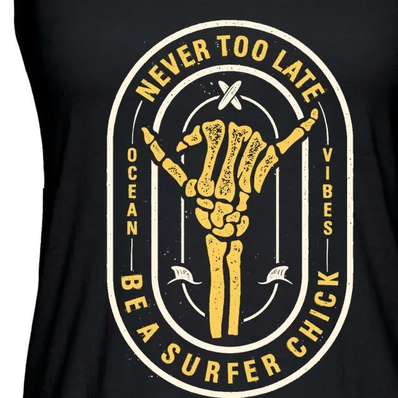 Retro Surfing Summer Logo Ladies Essential Flowy Tank