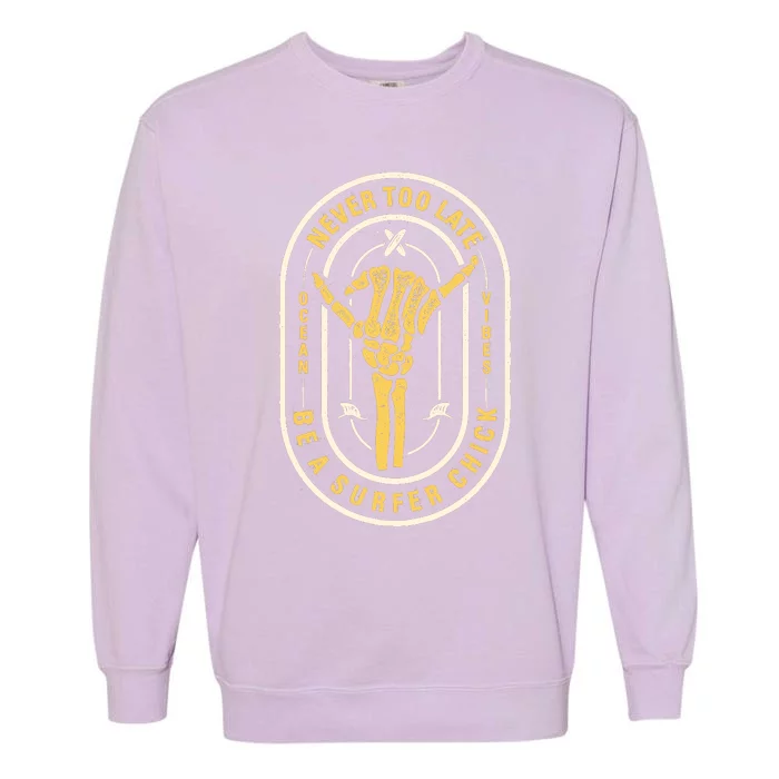 Retro Surfing Summer Logo Garment-Dyed Sweatshirt