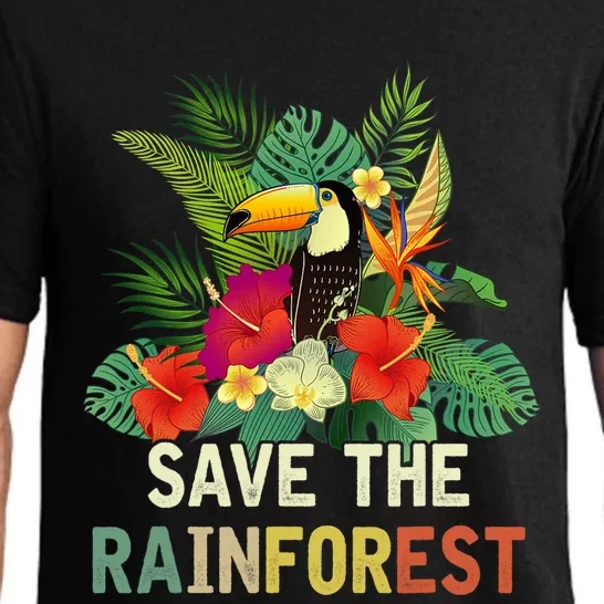 Retro Style Save The Rainforest Earth Day Gift Pajama Set