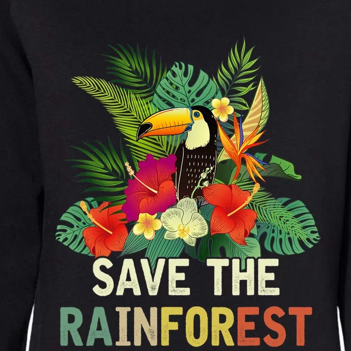 Retro Style Save The Rainforest Earth Day Gift Womens California Wash Sweatshirt