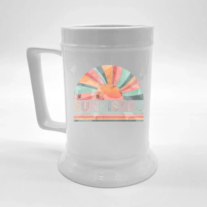 Retro Sunkissed Summer Vacation Retro Sunlight Vintage Vacation Front & Back Beer Stein