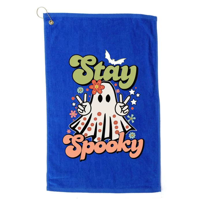 Retro Stay Spooky Ghost Print Meaningful Gift Platinum Collection Golf Towel