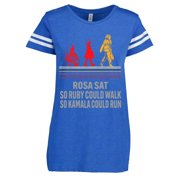 Rosa Sat So Ruby Could Walk So Kamala Could Run Enza Ladies Jersey Football T-Shirt