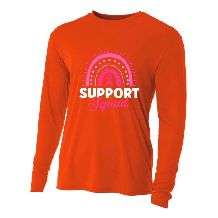 Rainbow Support Squad Breast Cancer Warrior Gift Cooling Performance Long Sleeve Crew