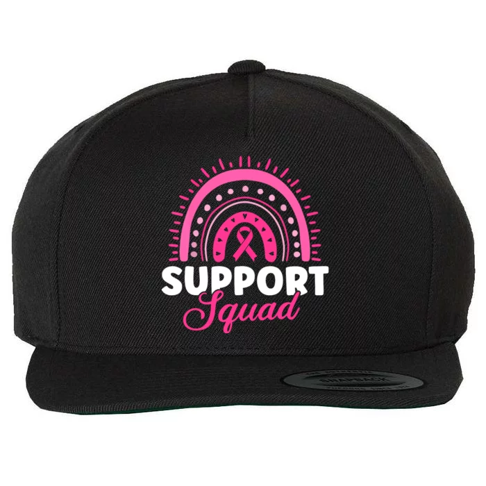 Rainbow Support Squad Breast Cancer Warrior Gift Wool Snapback Cap