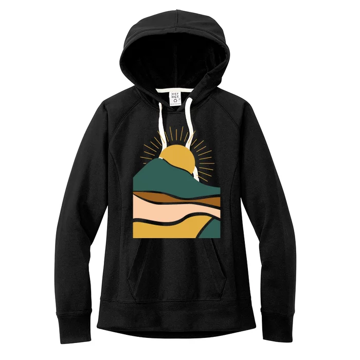 Retro Sunset Summer Graphic Design Women's Fleece Hoodie