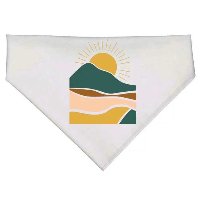 Retro Sunset Summer Graphic Design USA-Made Doggie Bandana