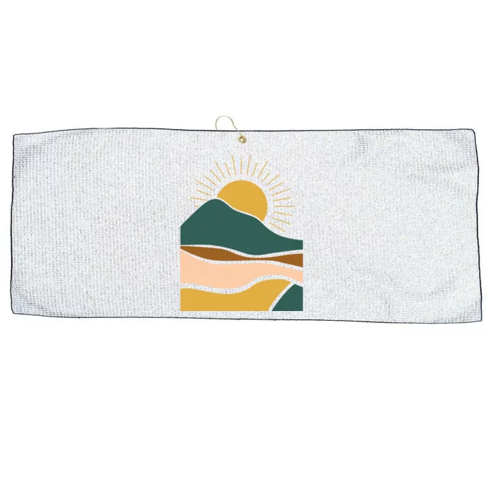 Retro Sunset Summer Graphic Design Large Microfiber Waffle Golf Towel