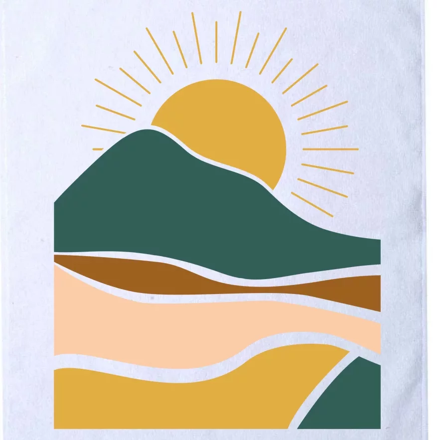 Retro Sunset Summer Graphic Design Platinum Collection Golf Towel