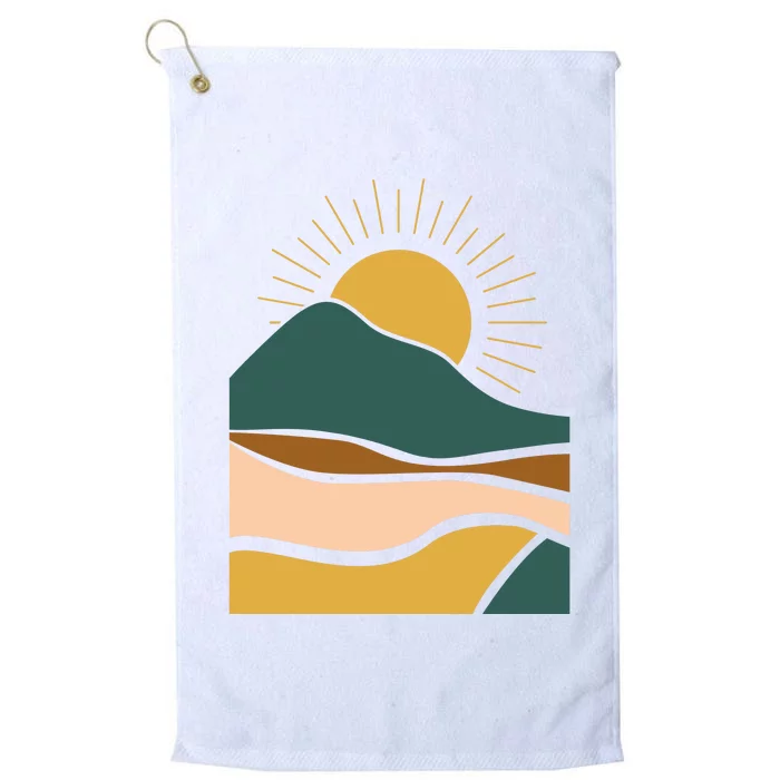 Retro Sunset Summer Graphic Design Platinum Collection Golf Towel