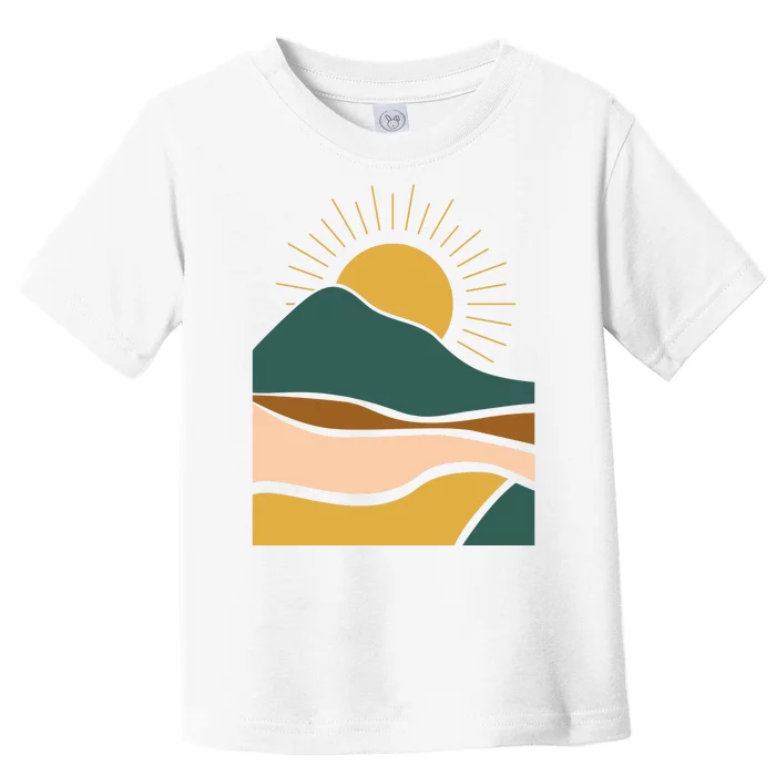 Retro Sunset Summer Graphic Design Toddler T-Shirt