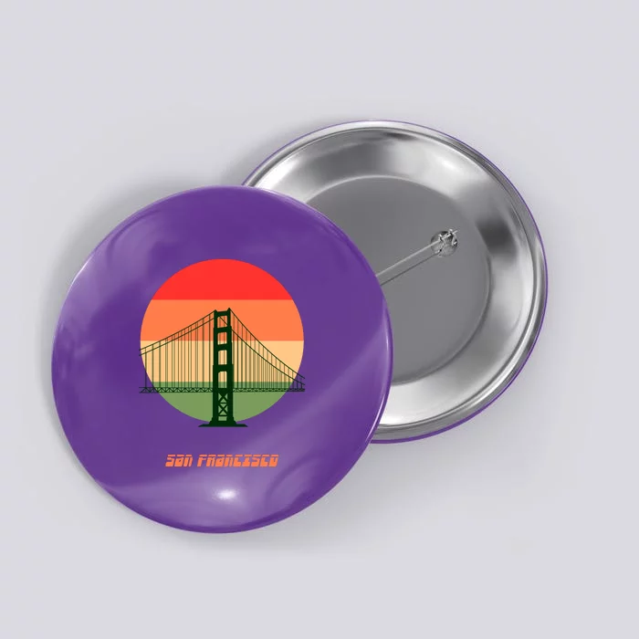 Retro Sun San Francisco Button