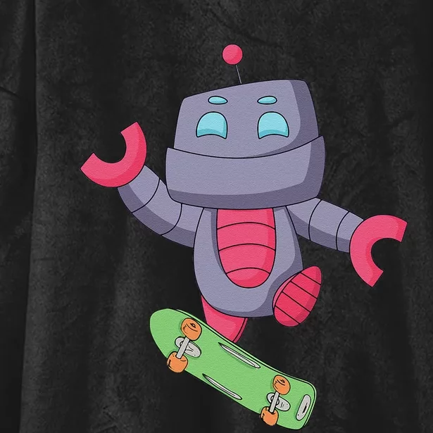 Robot Skateboarding Skater Fingerboarding Skate Hooded Wearable Blanket