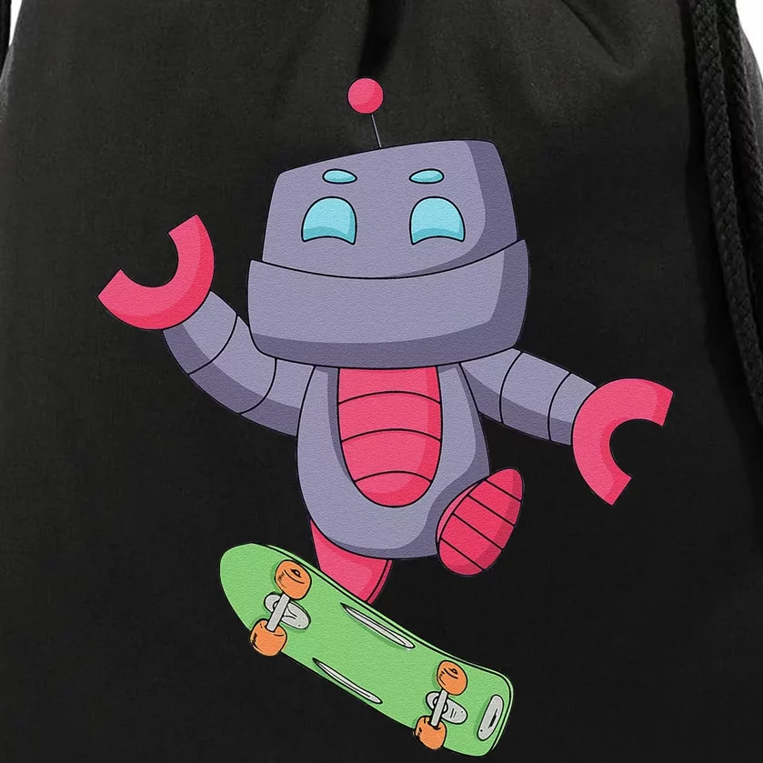 Robot Skateboarding Skater Fingerboarding Skate Drawstring Bag