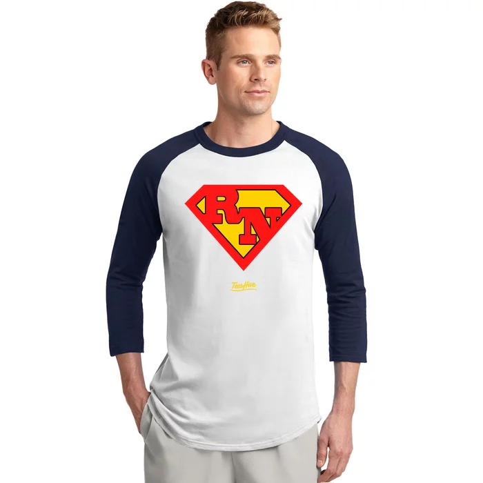 Rn Superhero Super Rn Super Nurse Great Gift Baseball Sleeve Shirt