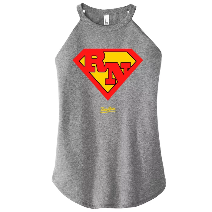 Rn Superhero Super Rn Super Nurse Great Gift Women’s Perfect Tri Rocker Tank