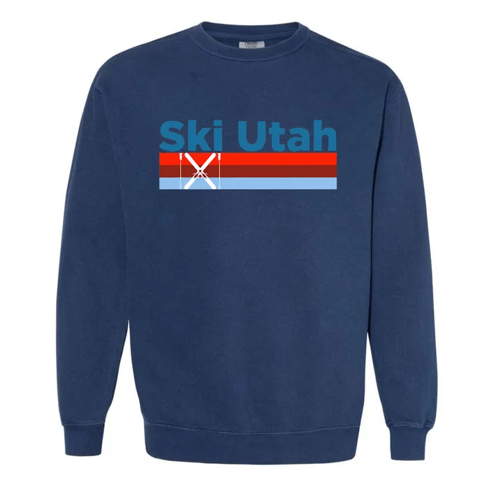 Retro Snow Ski Ski Utah Garment-Dyed Sweatshirt